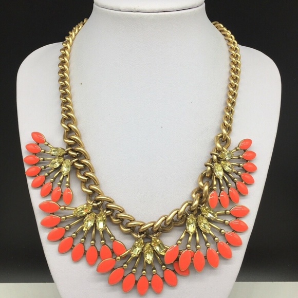 Stella & Dot Jewelry - Stella & Dot Coral Cay Enamel Rhinestone Necklace